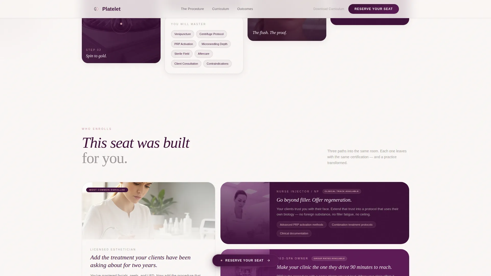 Luxe PRP Training Academy Landing Page Template