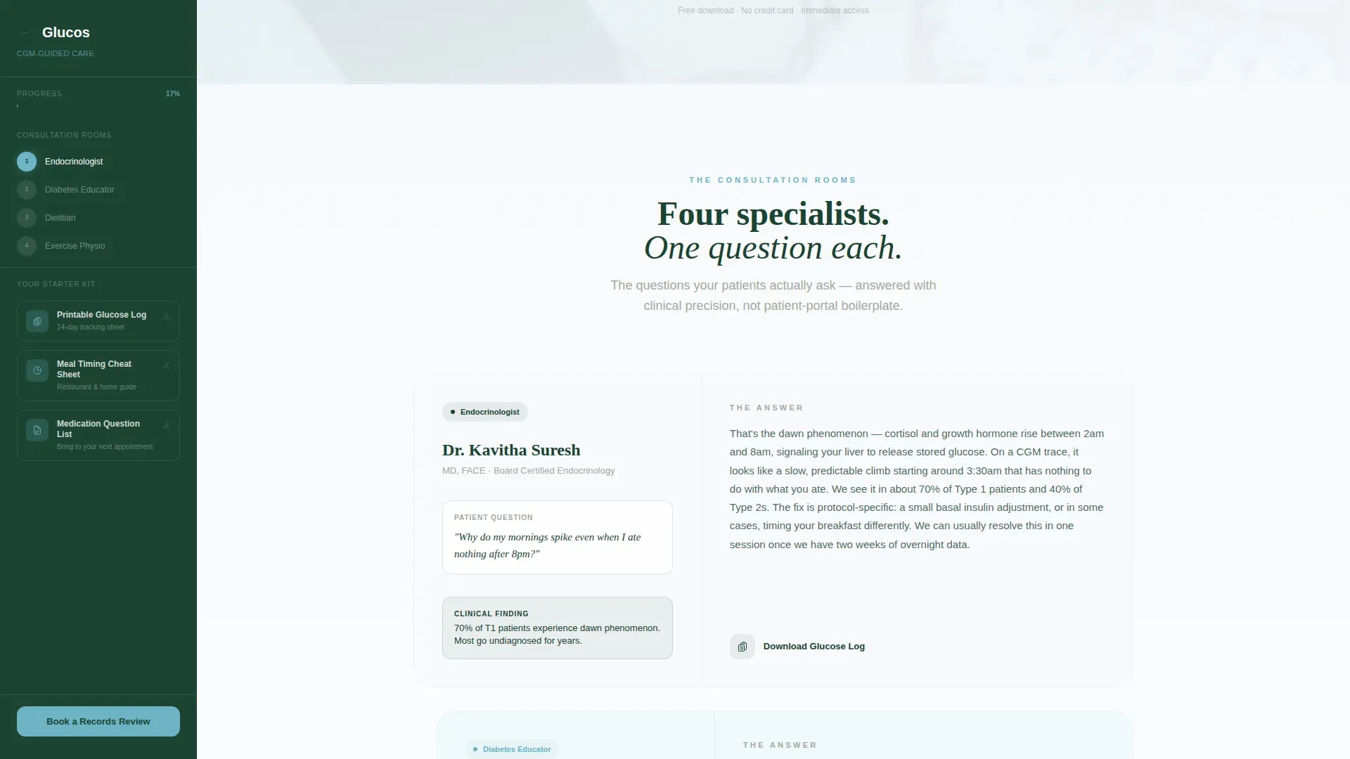 Diabetes Specialist Clinic Landing Page Template