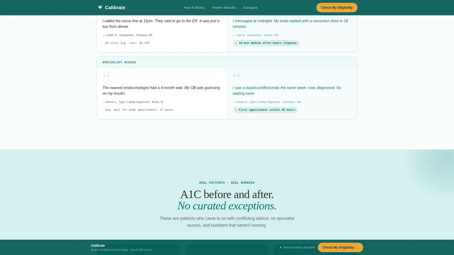 Diabetes Telehealth Landing Page Template