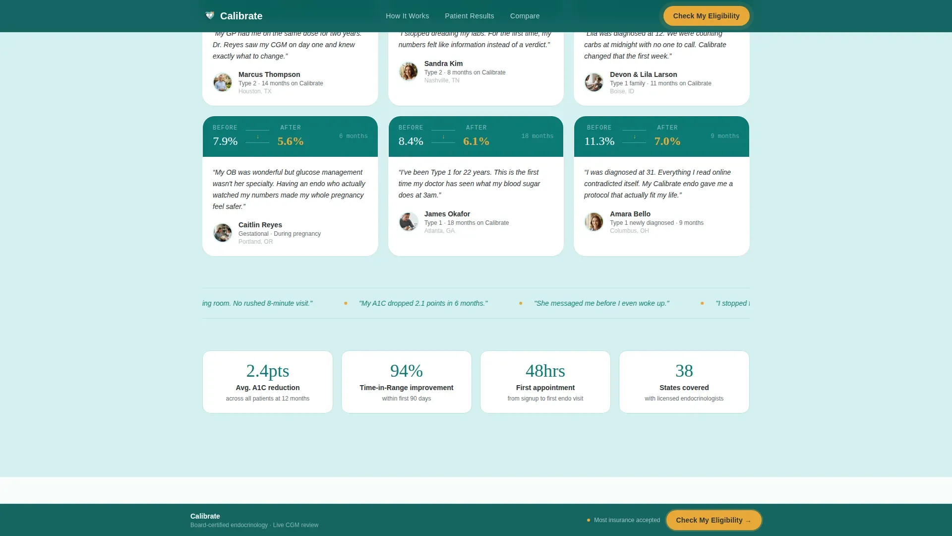 Diabetes Telehealth Landing Page Template