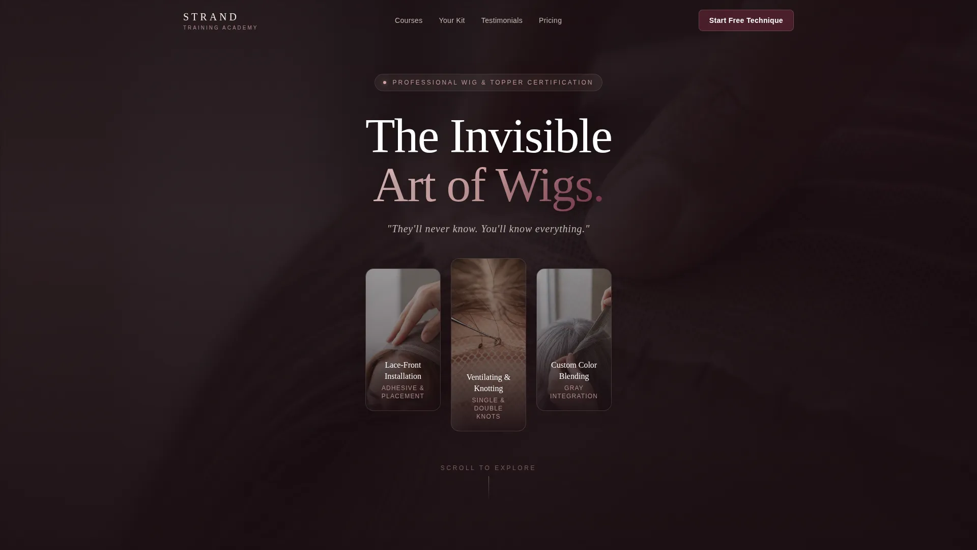 Wig & Topper Training Academy Landing Page Template