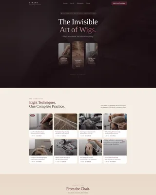 Wig & Topper Training Academy Landing Page Template