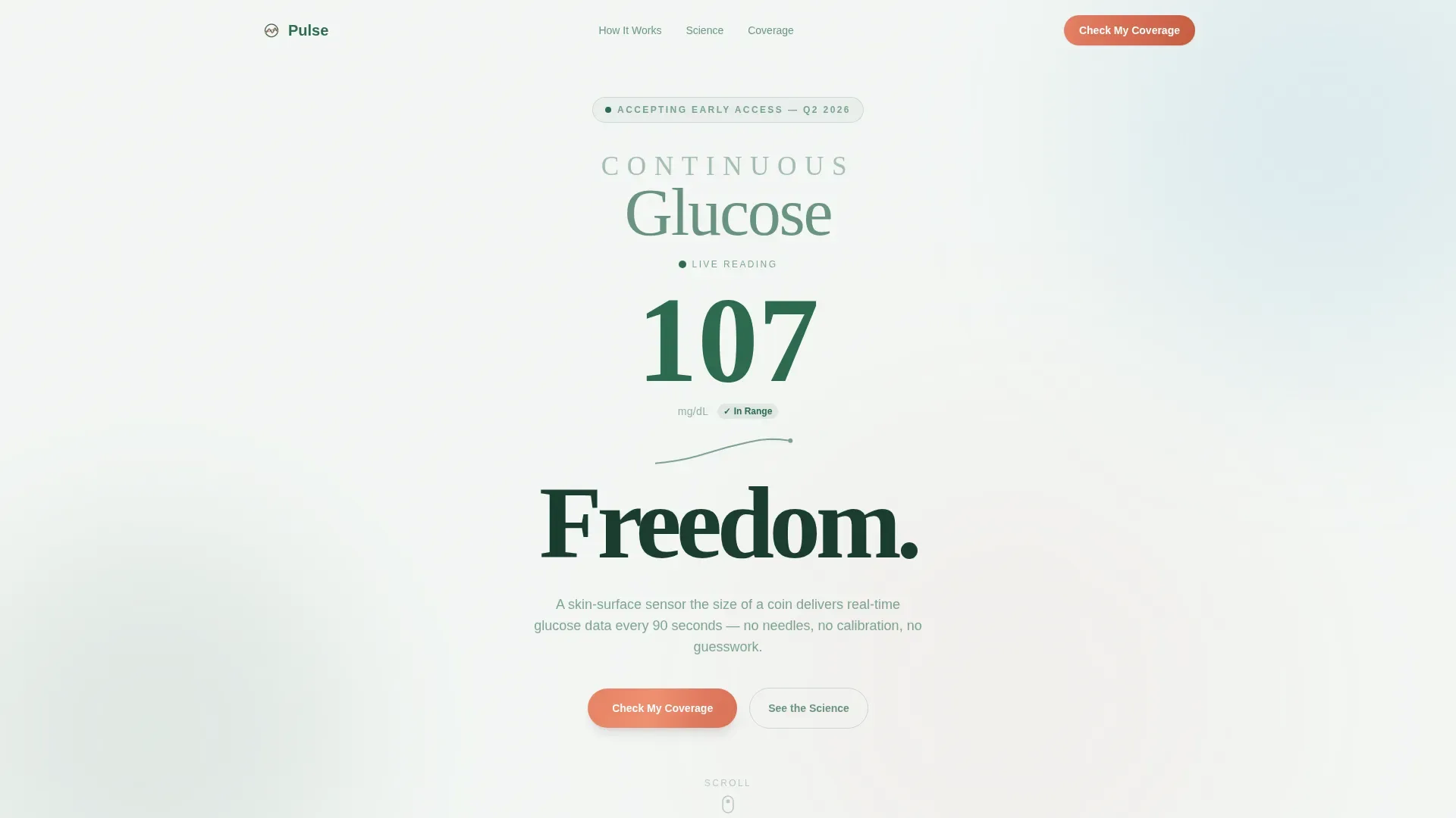 CGM Landing Page Template for Diabetes Wearables