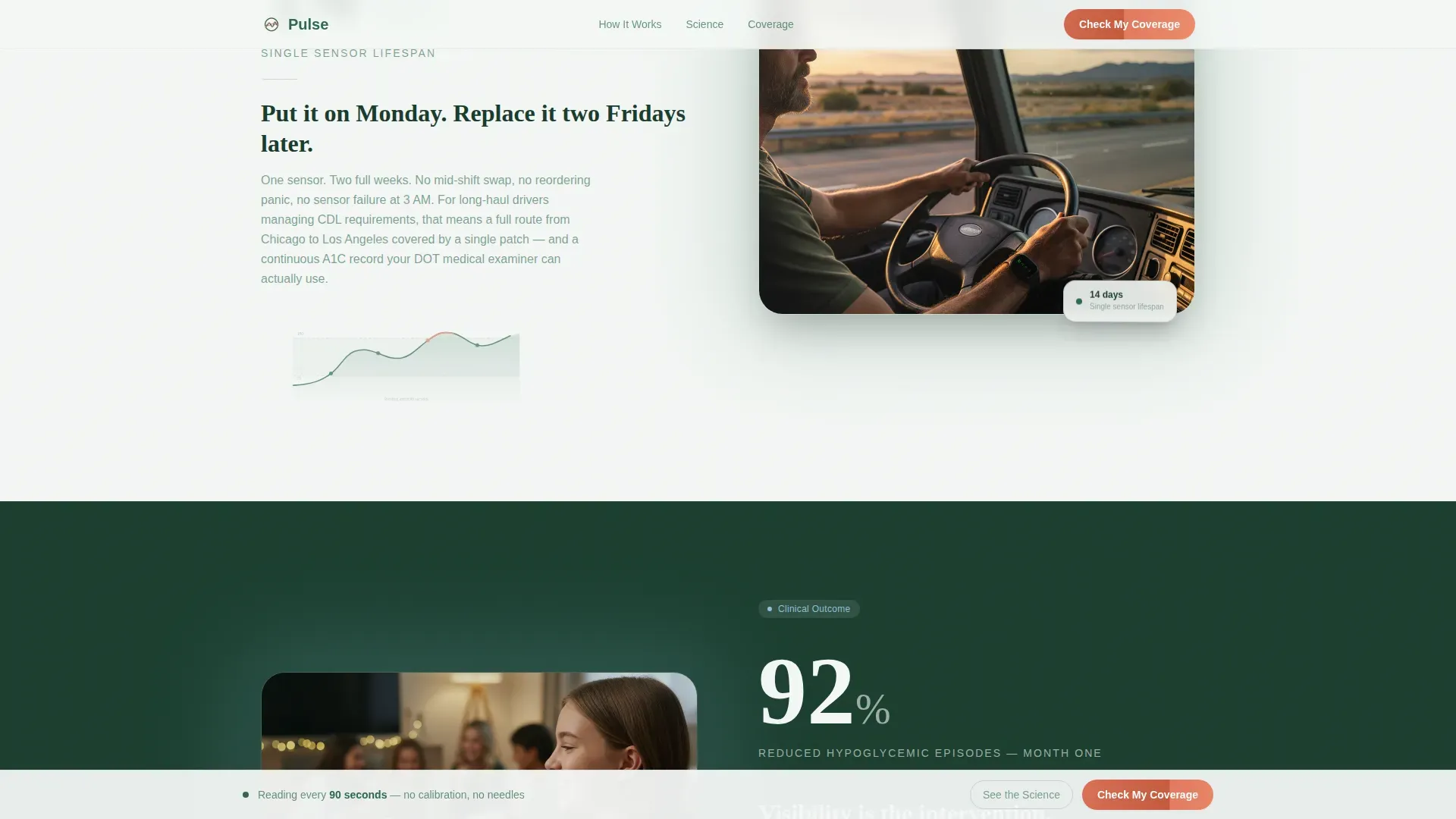 CGM Landing Page Template for Diabetes Wearables