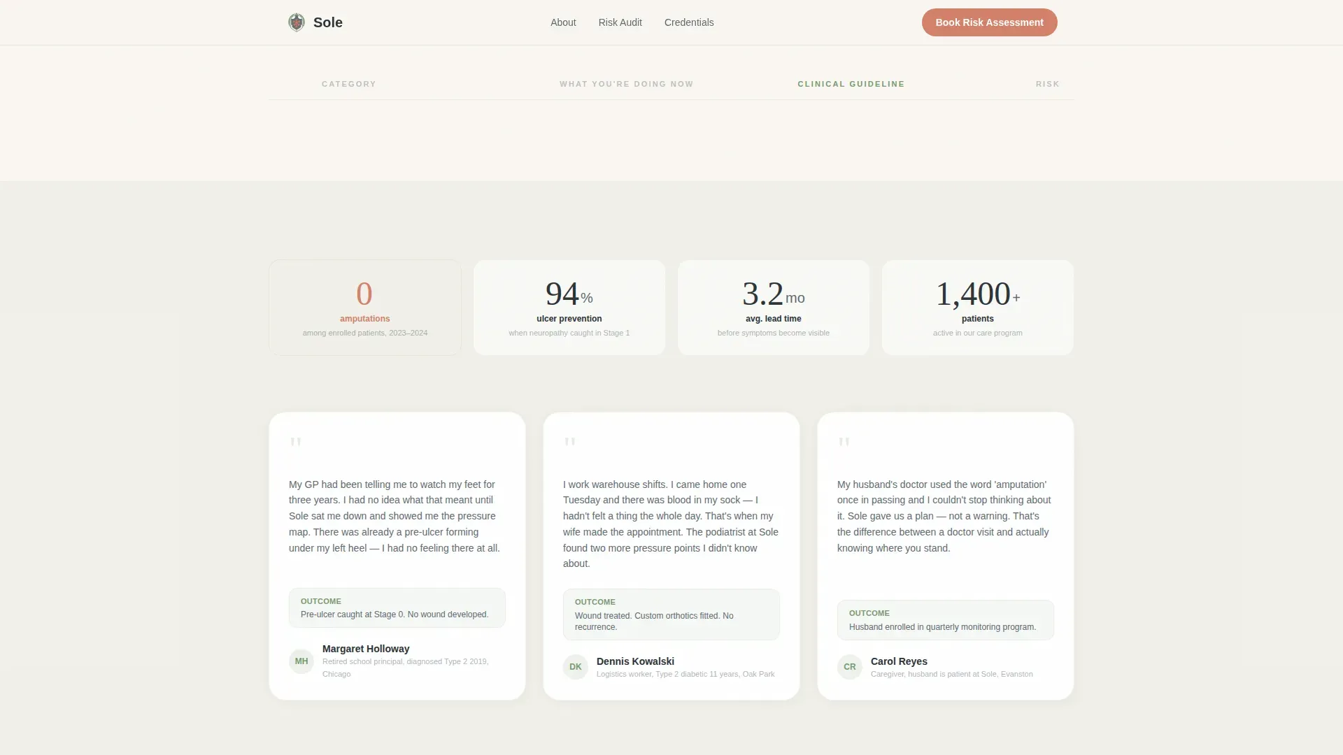Diabetic Foot Care Clinic Landing Page Template
