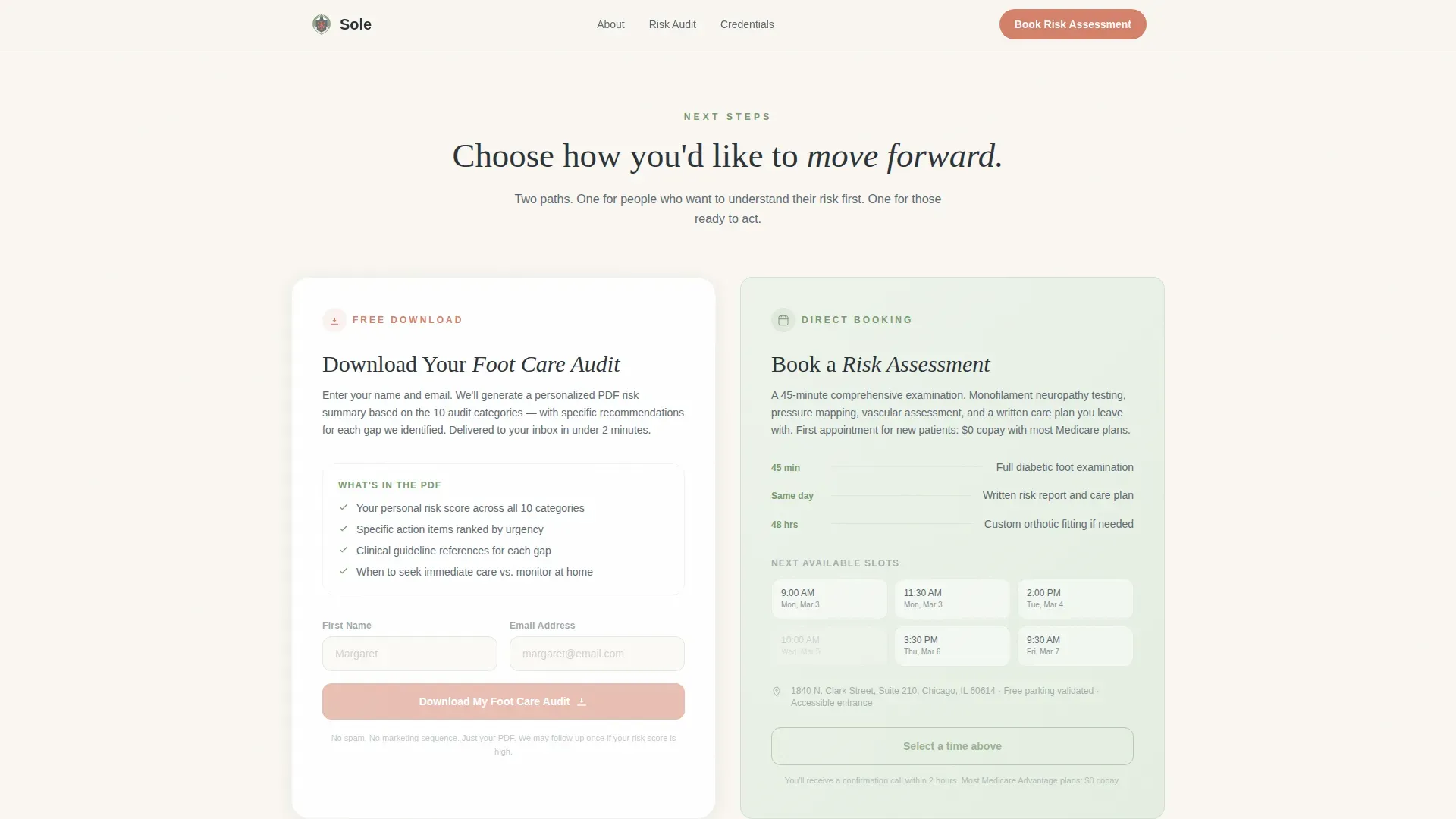 Diabetic Foot Care Clinic Landing Page Template