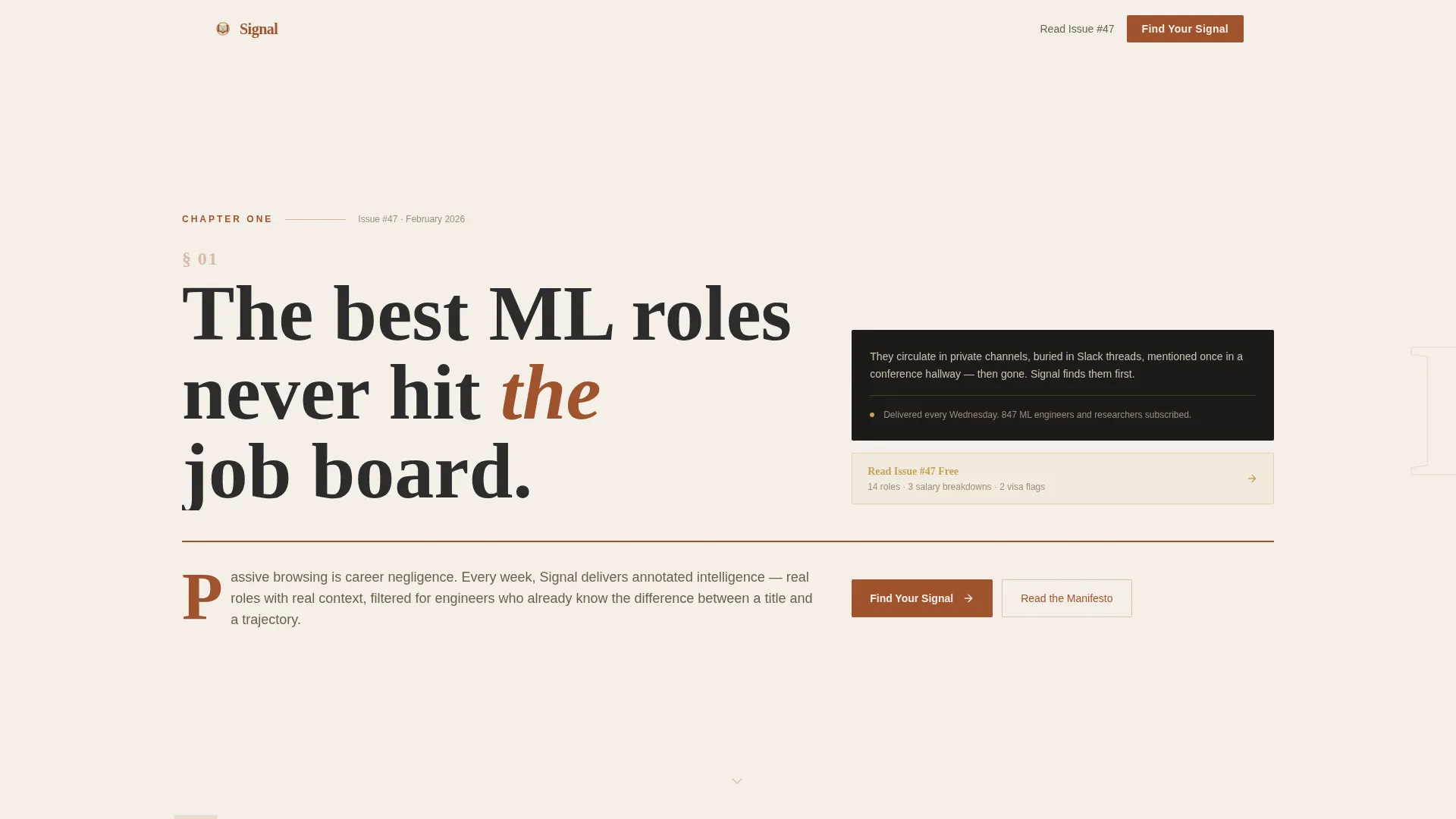ML Jobs Newsletter Landing Page Template