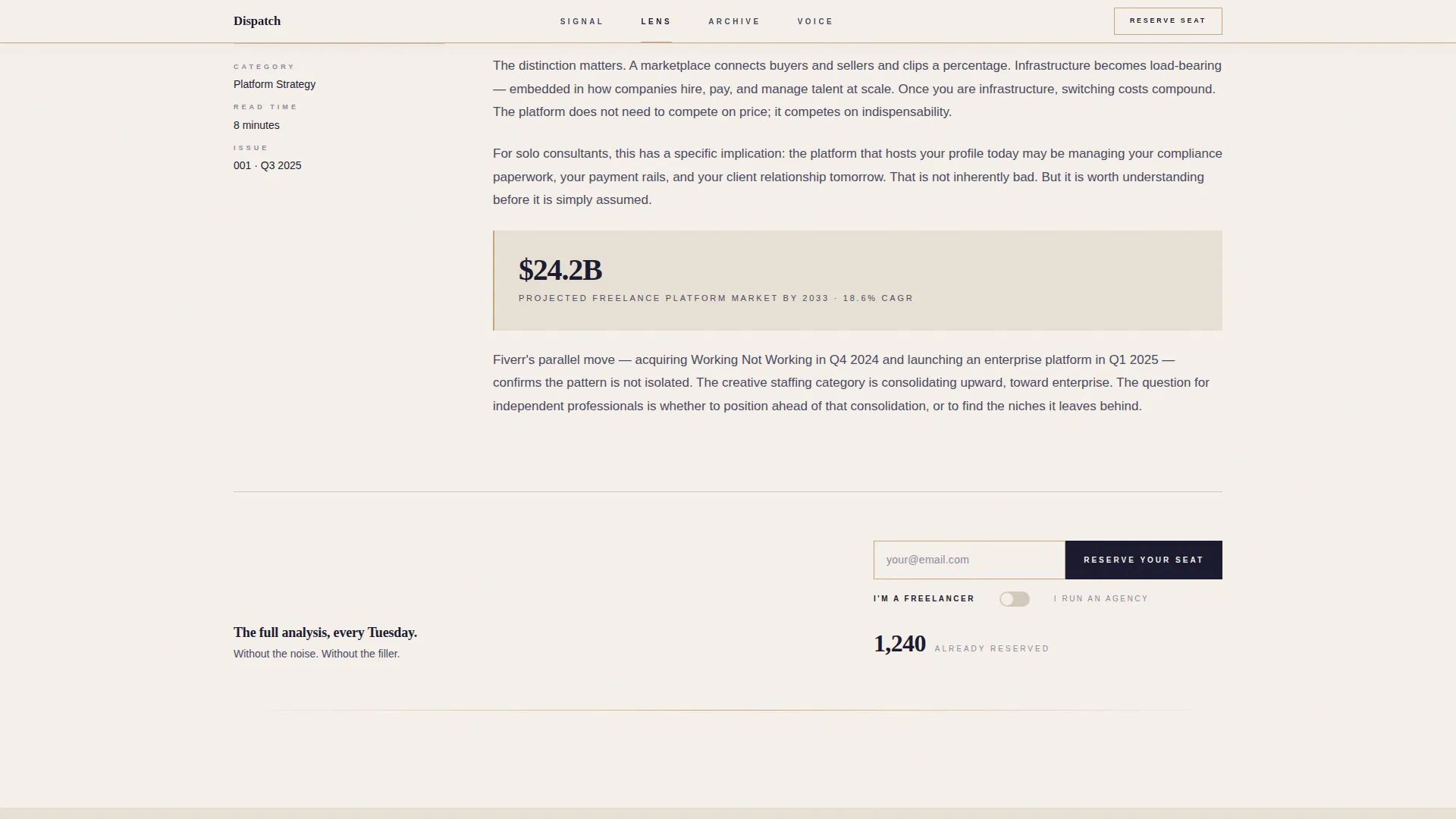 Agency & Freelance Newsletter Pre-Launch Website Template
