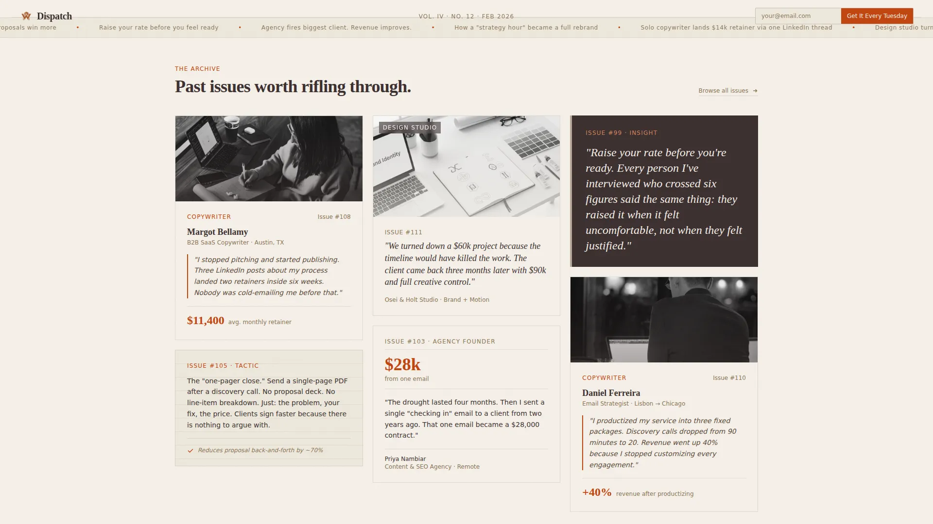 Agency & Freelance Newsletter Blog Website Template
