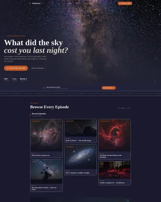 Immersive Astrophotography | Free Website Template | Rocket