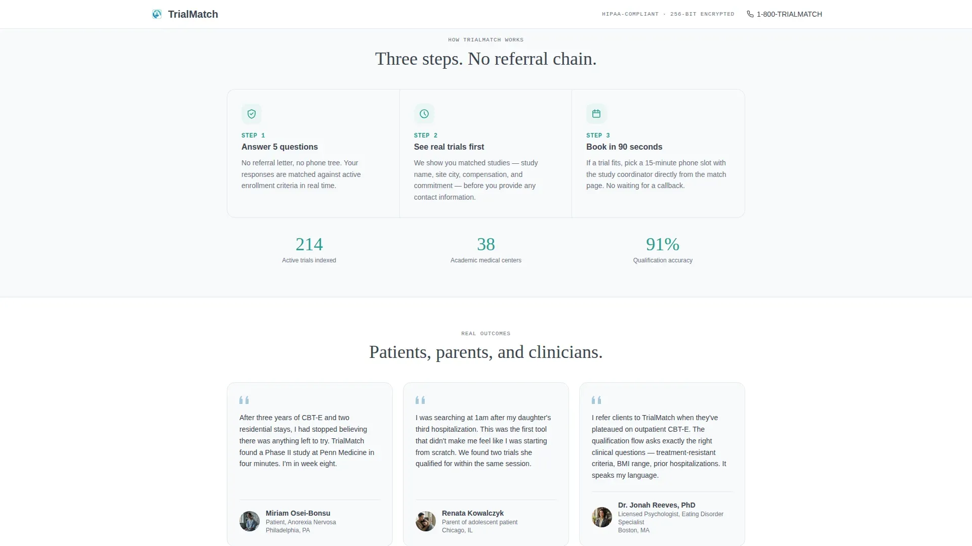 Specialist Eating Disorder Care Appointment Booking Website Template