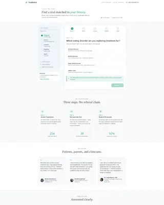 Specialist Eating Disorder Care Appointment Booking Website Template