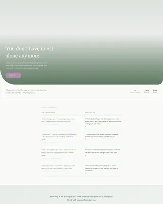Specialist Eating Disorder Care Reviews & Social Proof Website Template