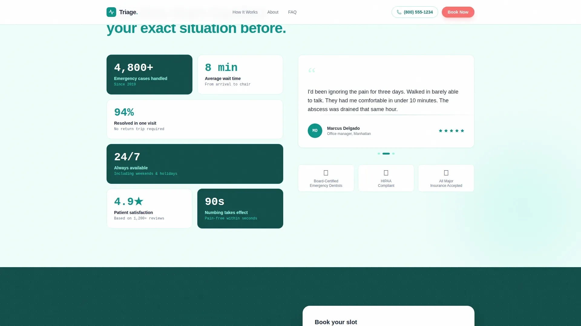 Local Emergency Dentist Appointment Booking Website Template