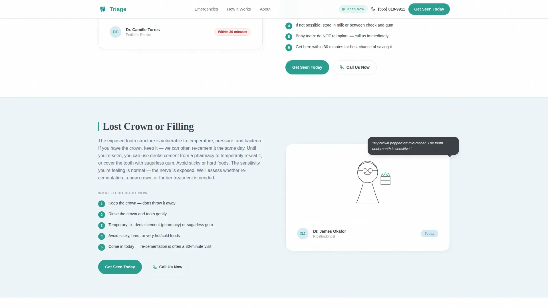 Emergency Dentist Advanced Booking Website Template