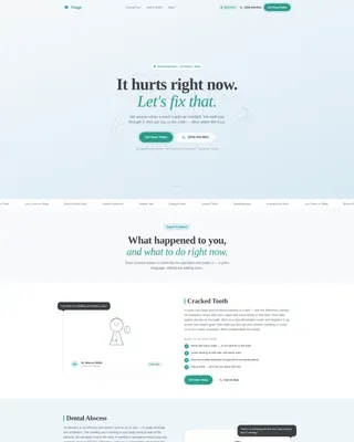 Emergency Dentist Advanced Booking Website Template