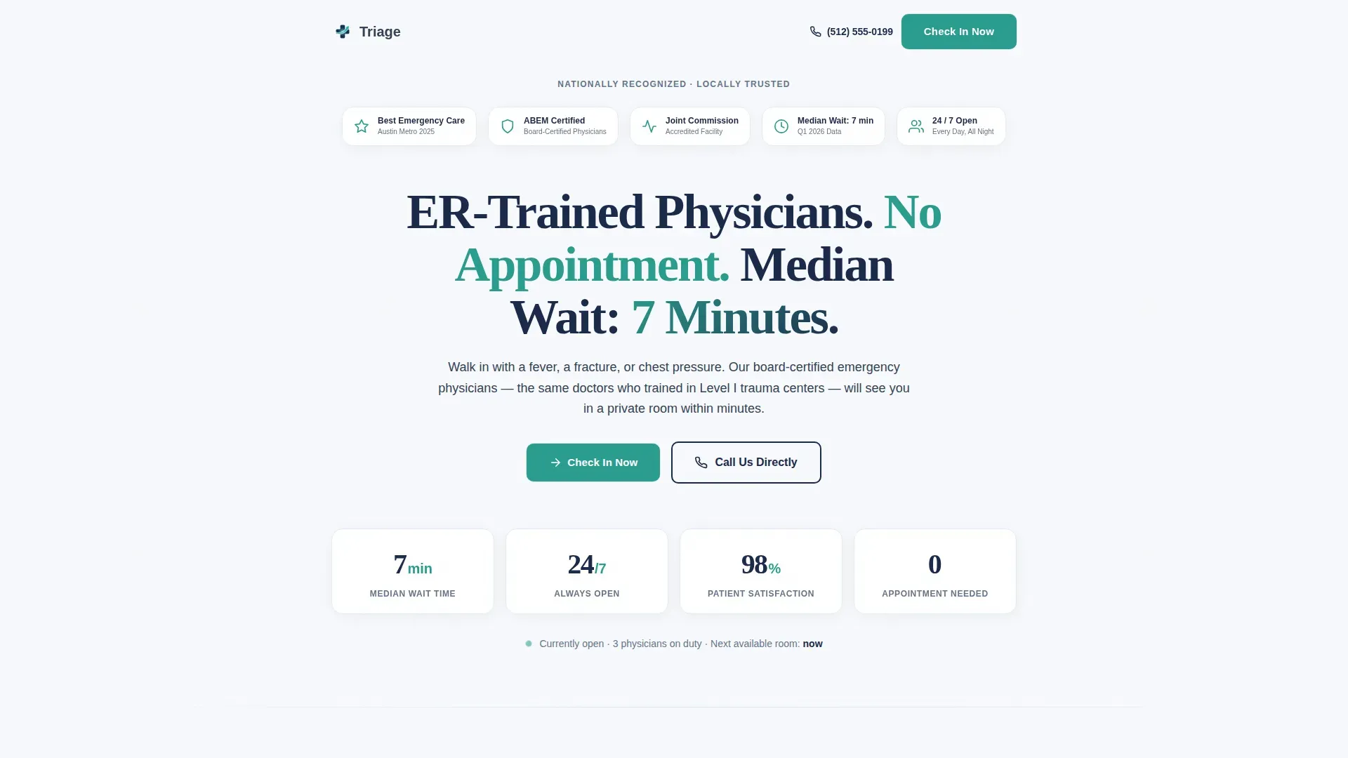 Emergency Medicine Professional Website Template