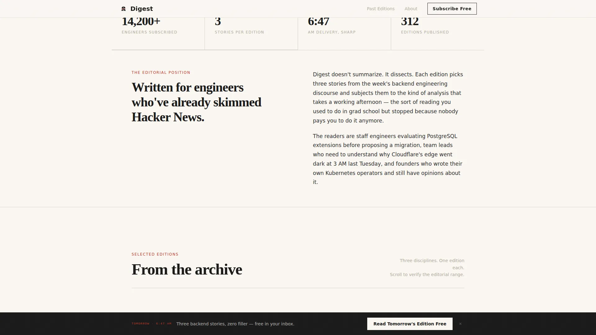 Backend Engineering Newsletter Blog Website Template