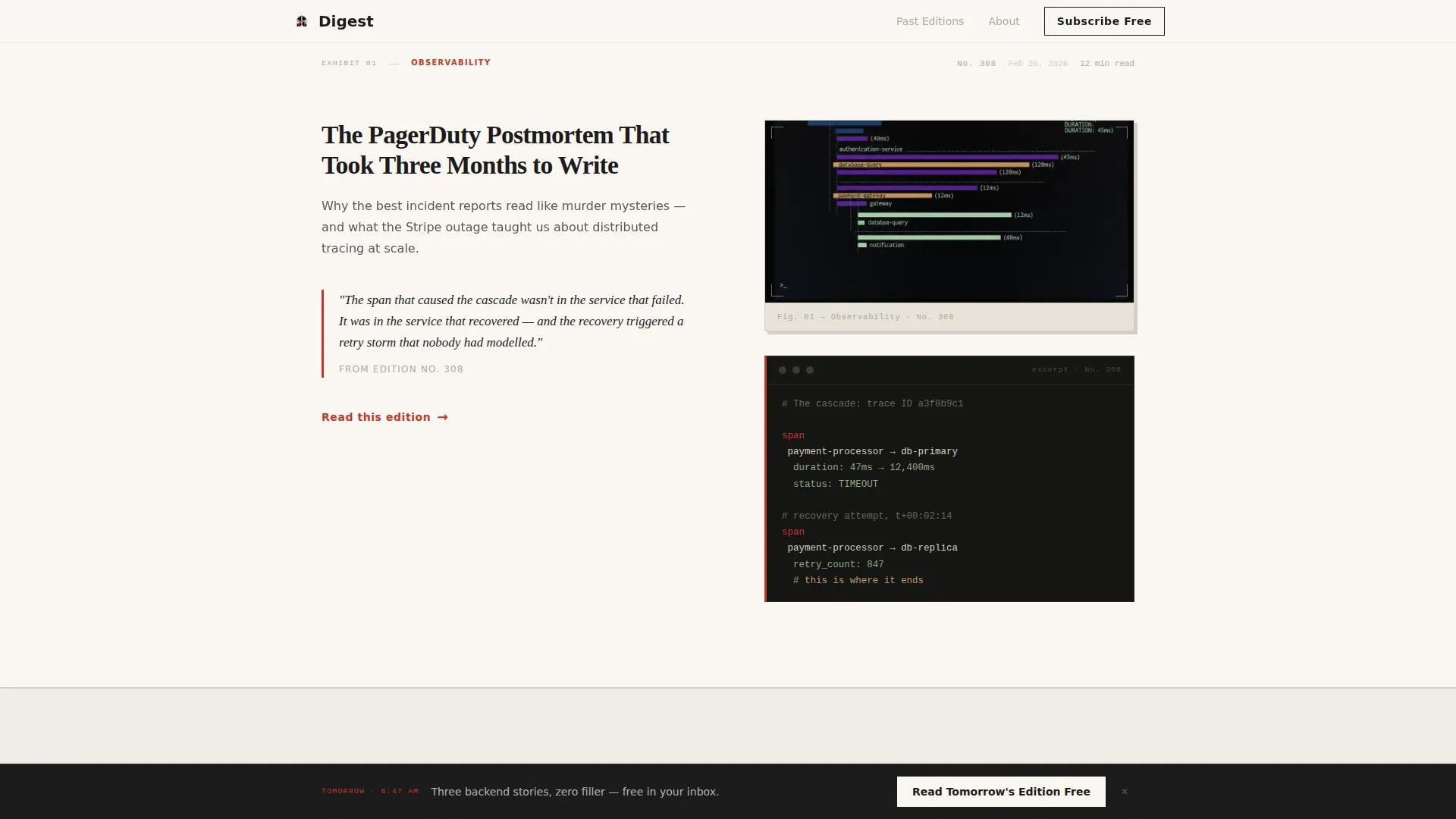 Backend Engineering Newsletter Blog Website Template