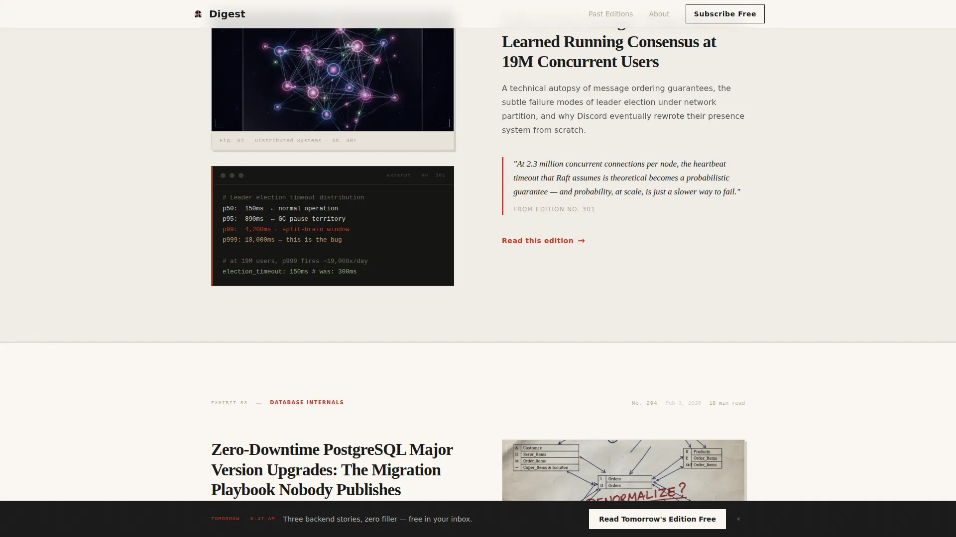 Backend Engineering Newsletter Blog Website Template