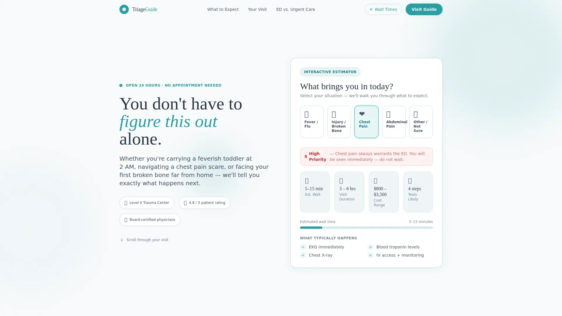 Emergency Physician Cost Calculator Website Template