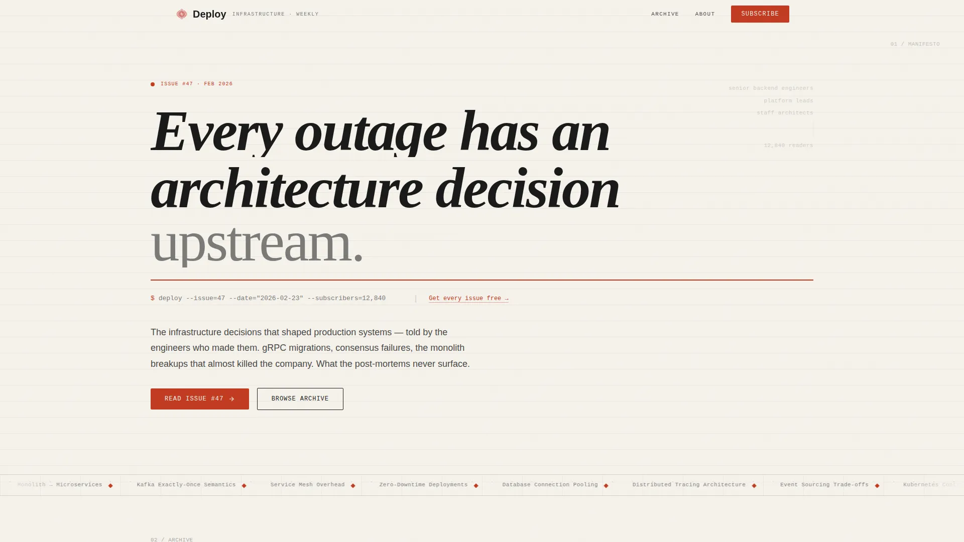 Backend Engineering Newsletter Specialist Blog Website Template