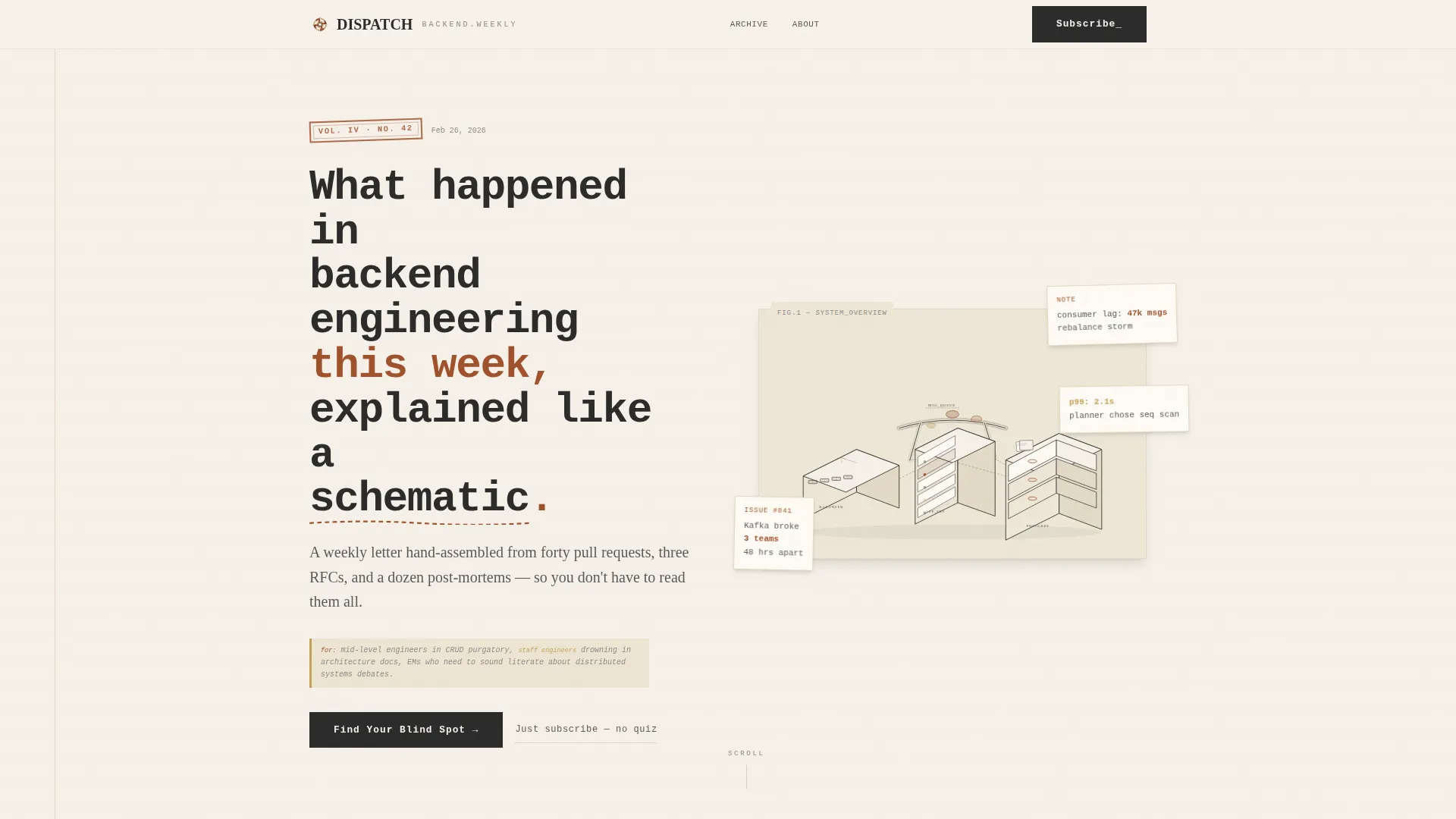 Backend Engineering Newsletter Professional Website Template
