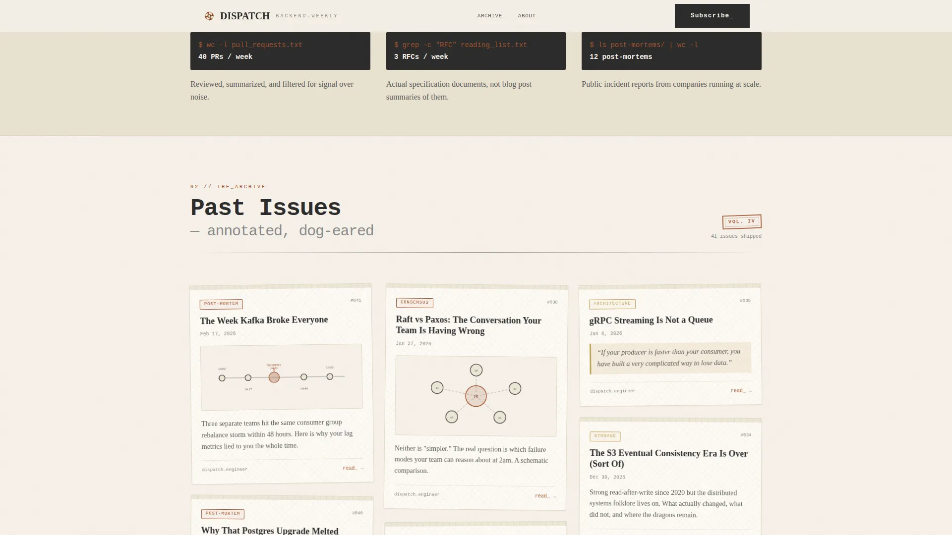 Backend Engineering Newsletter Professional Website Template