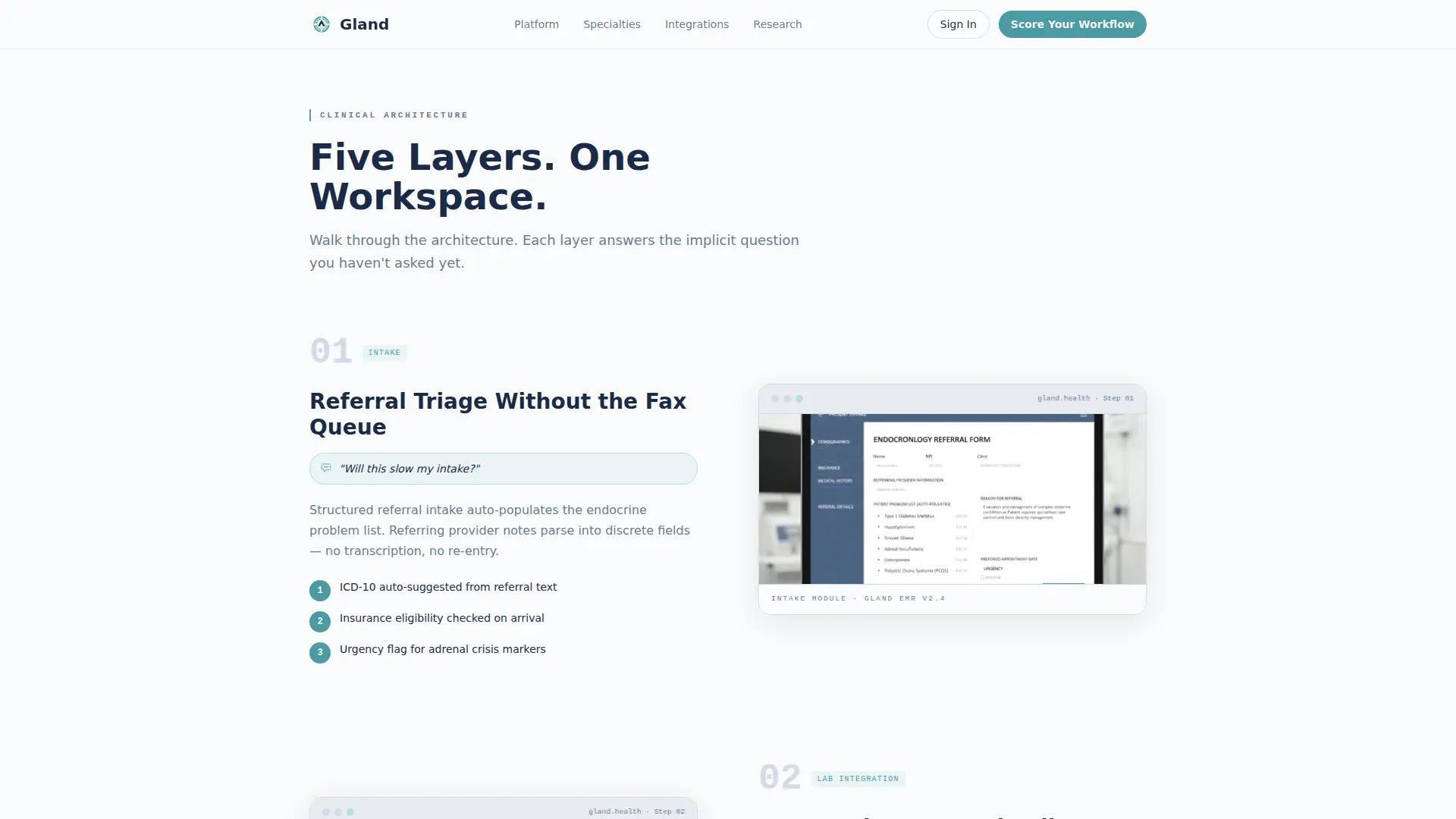 Endocrinology EMR Landing Page Template