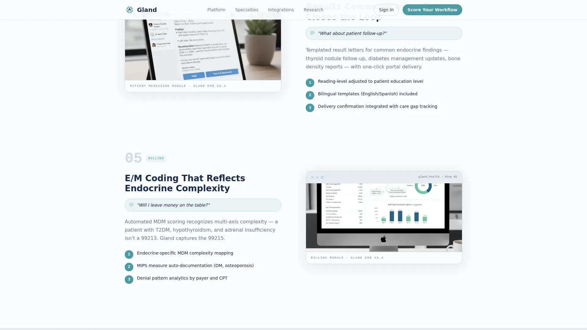 Endocrinology EMR Landing Page Template