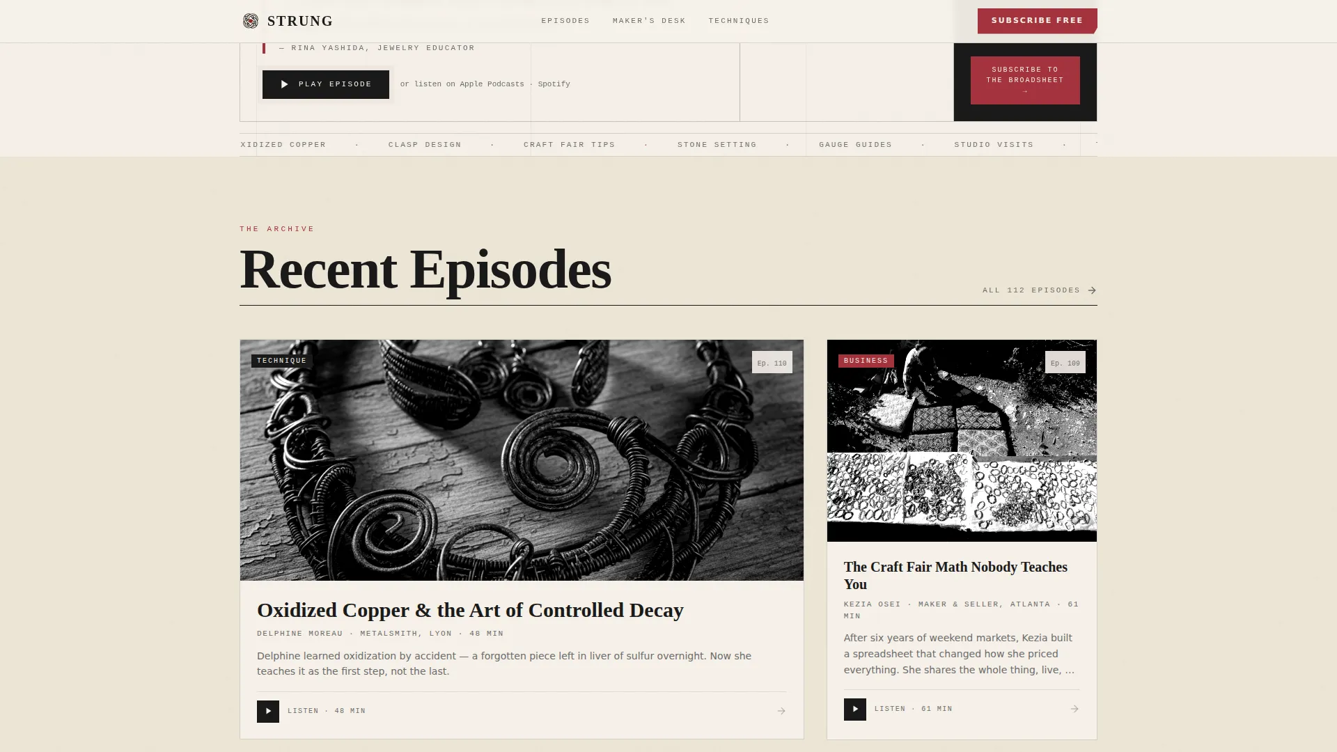 Artisan Podcast | Free Website Template | Rocket