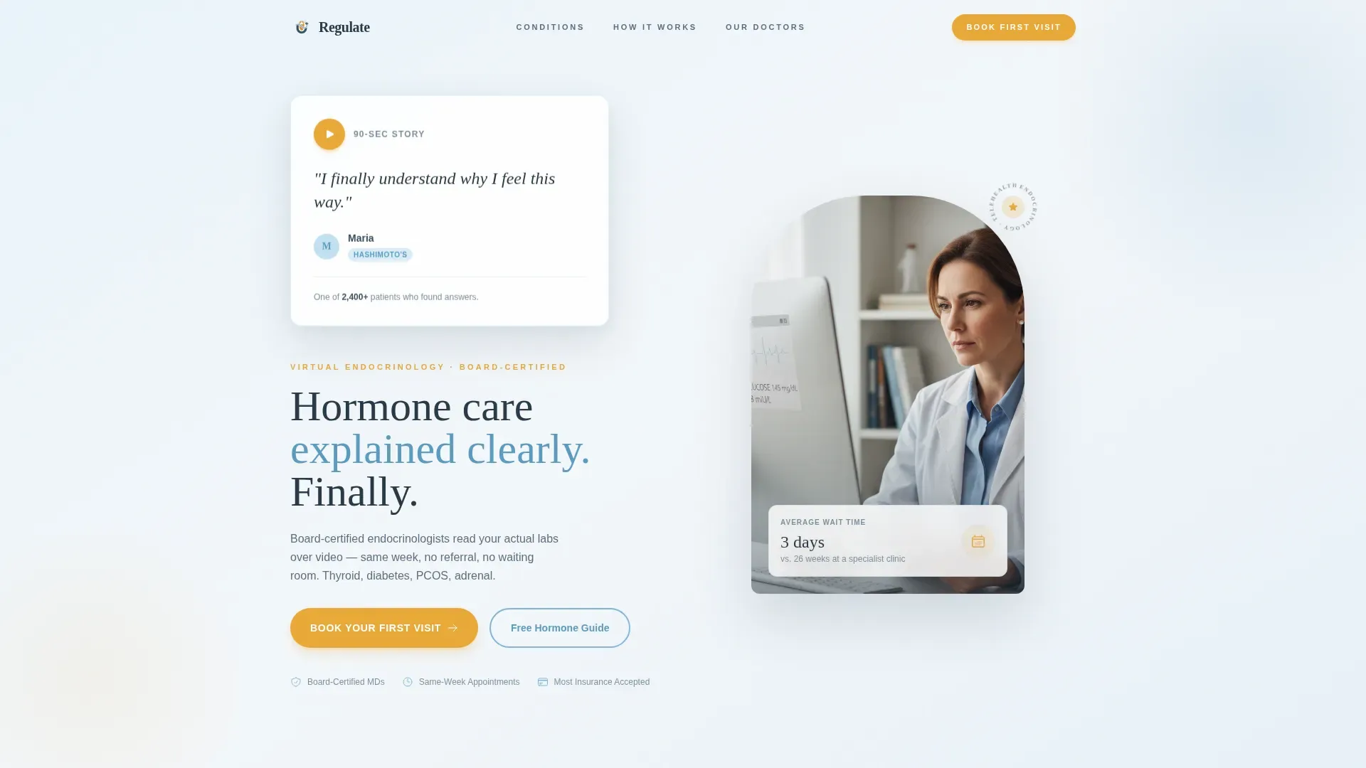 Endocrinology Medicine Booking Website Template