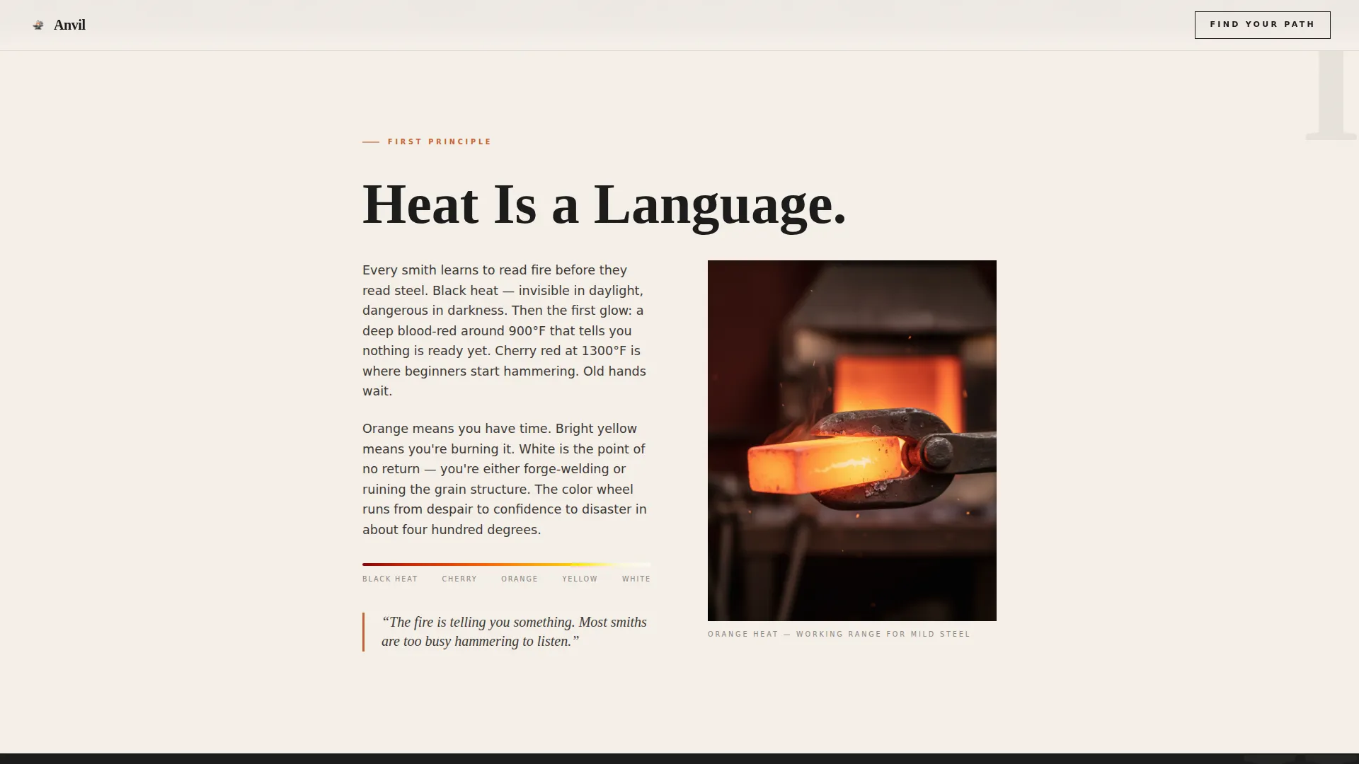 Powerful Blacksmithing | Free Website Template | Rocket