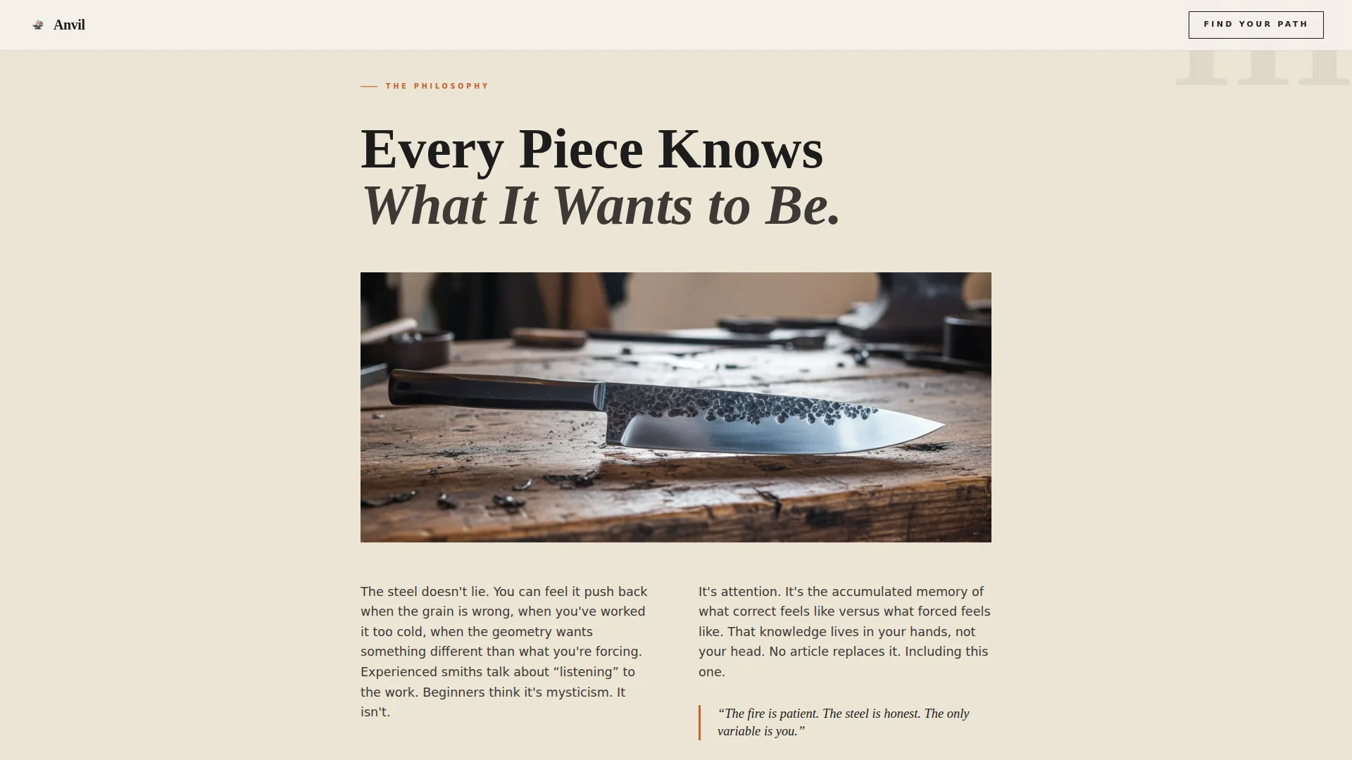Powerful Blacksmithing | Free Website Template | Rocket