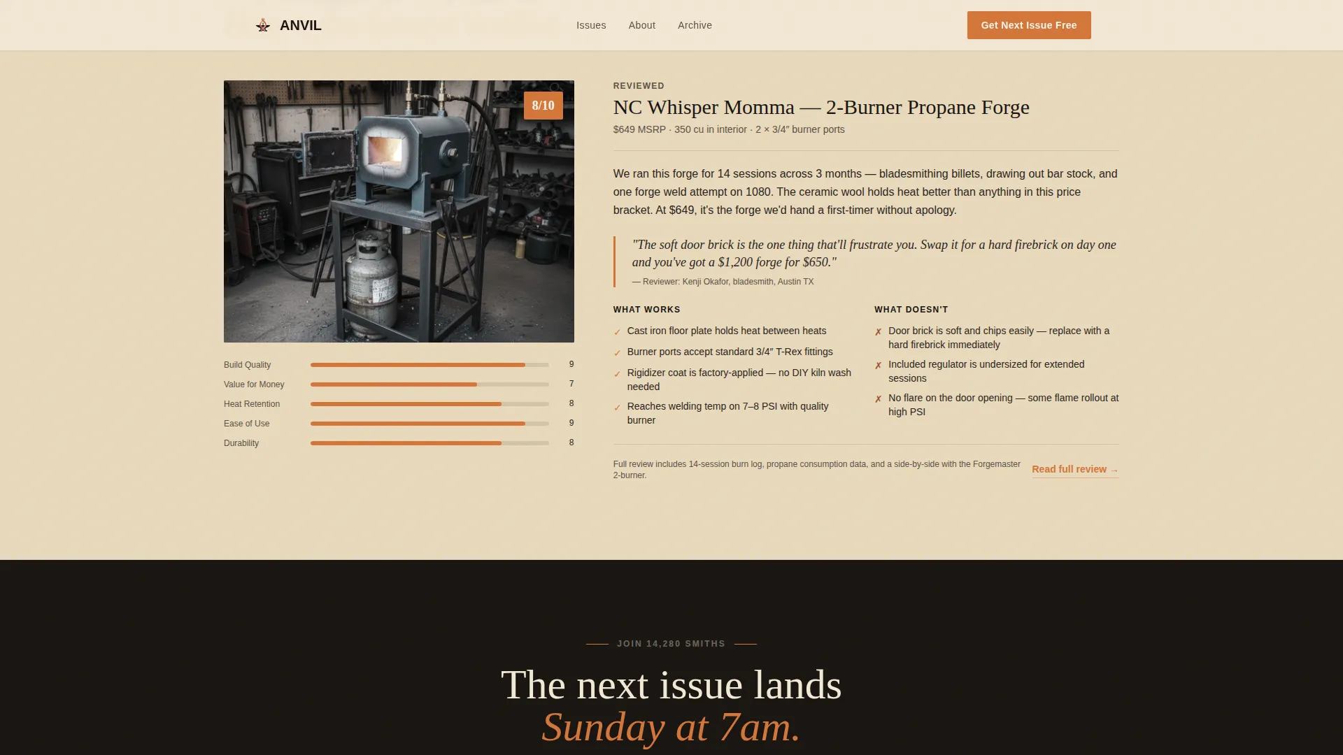 Forgetested Blacksmithing | Free Website Template | Rocket