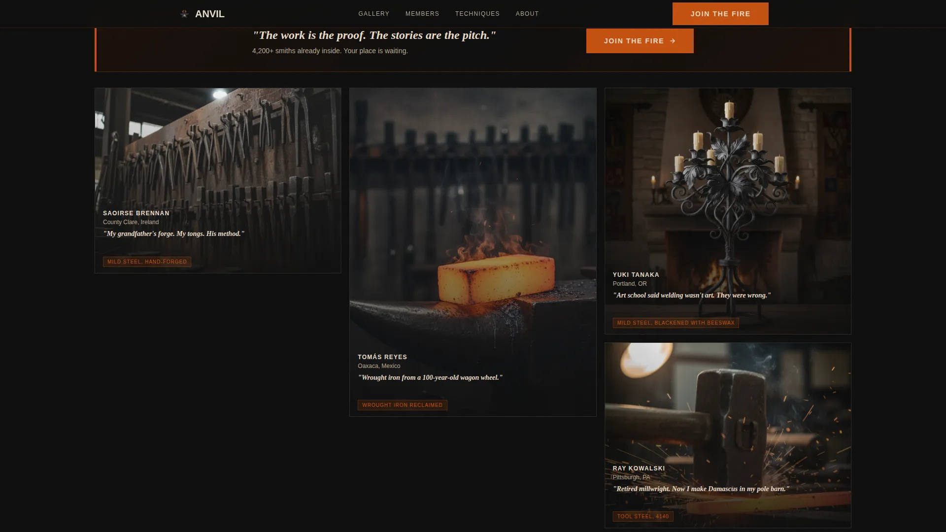 Premium Metalcraft Forge | Free Website Template | Rocket