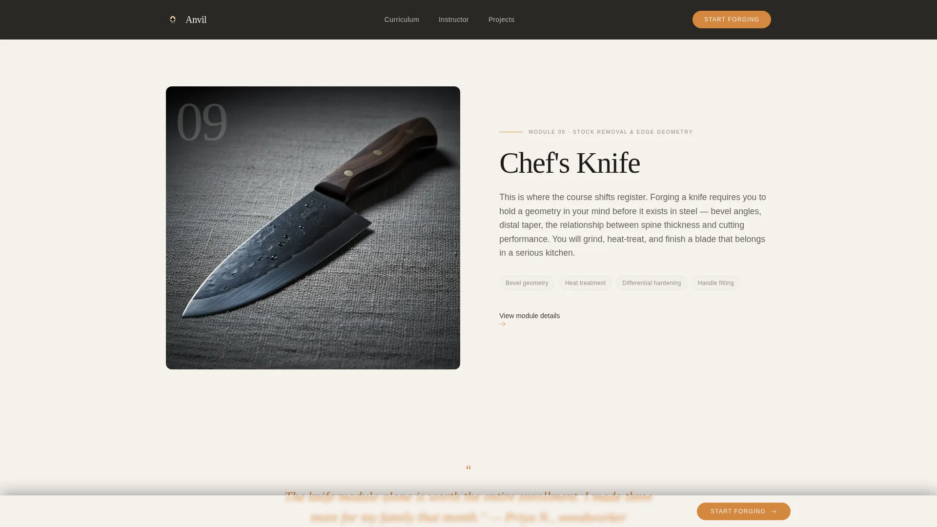 Masterful Blacksmithing | Free Website Template | Rocket