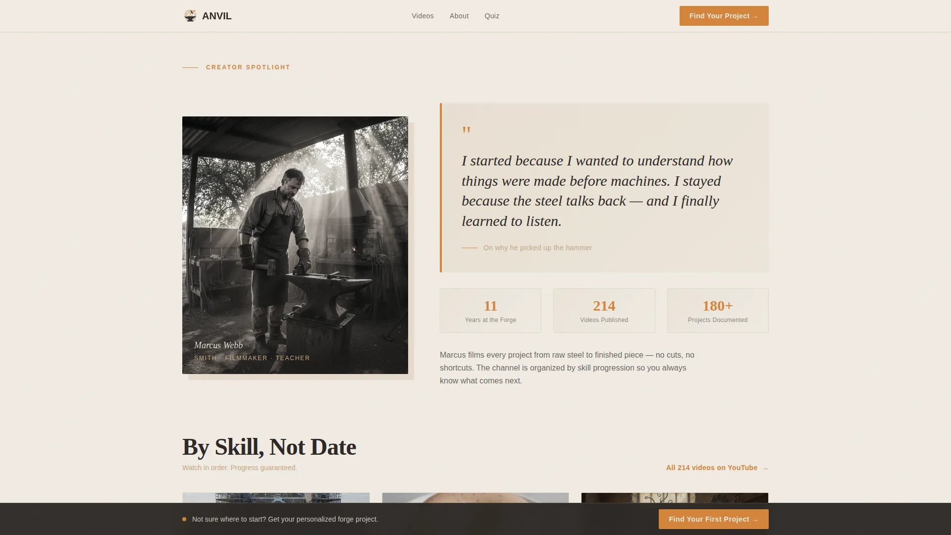 Authoritative Blacksmithing | Free Website Template | Rocket