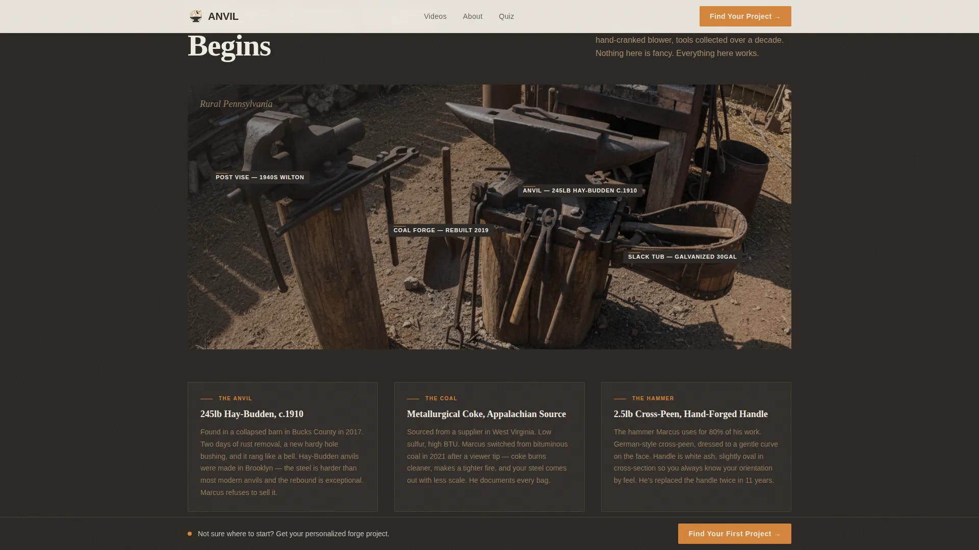 Authoritative Blacksmithing | Free Website Template | Rocket