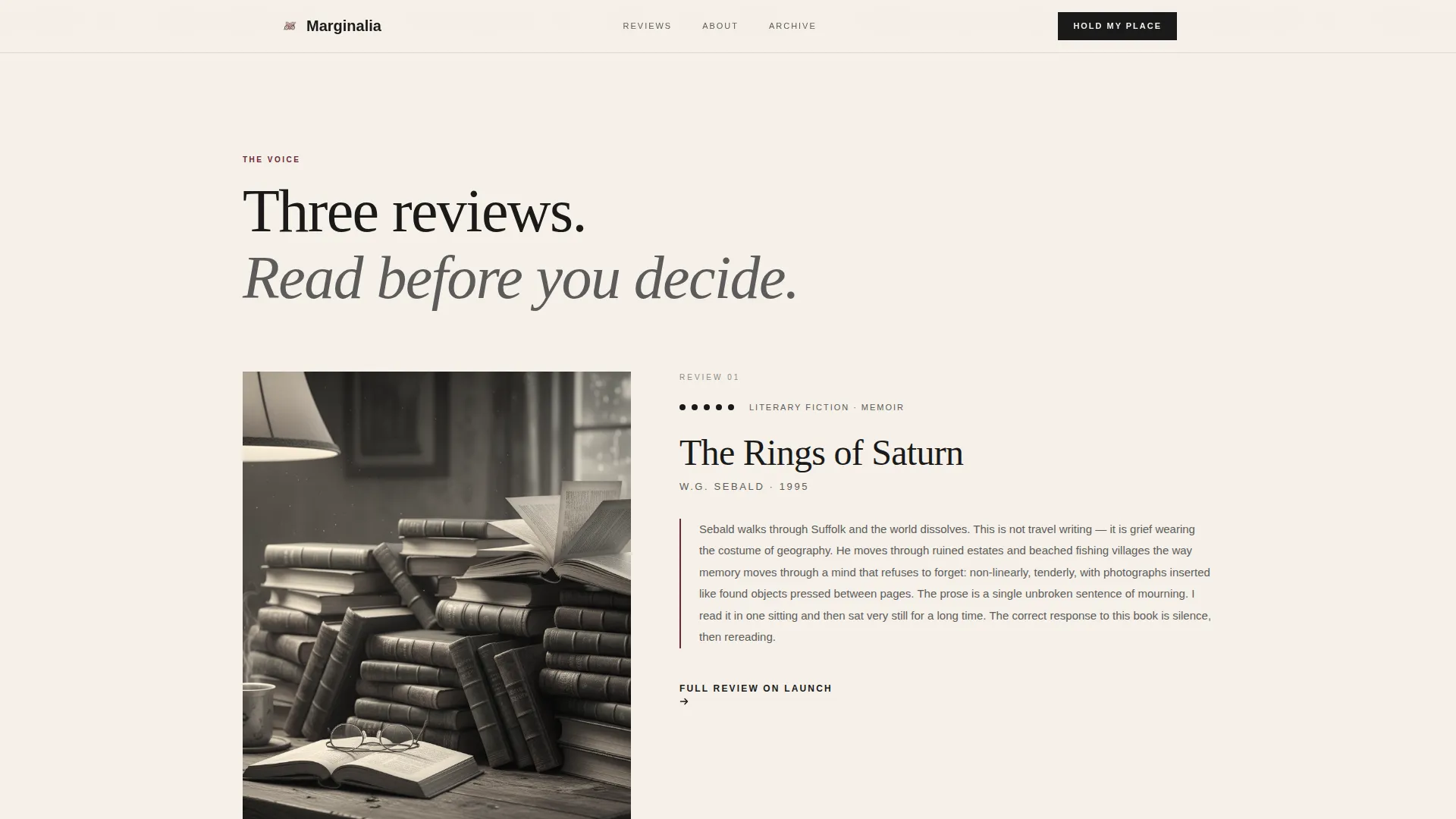 Book Reviews & Literary Criticism Content Specialist Booking Website Template
