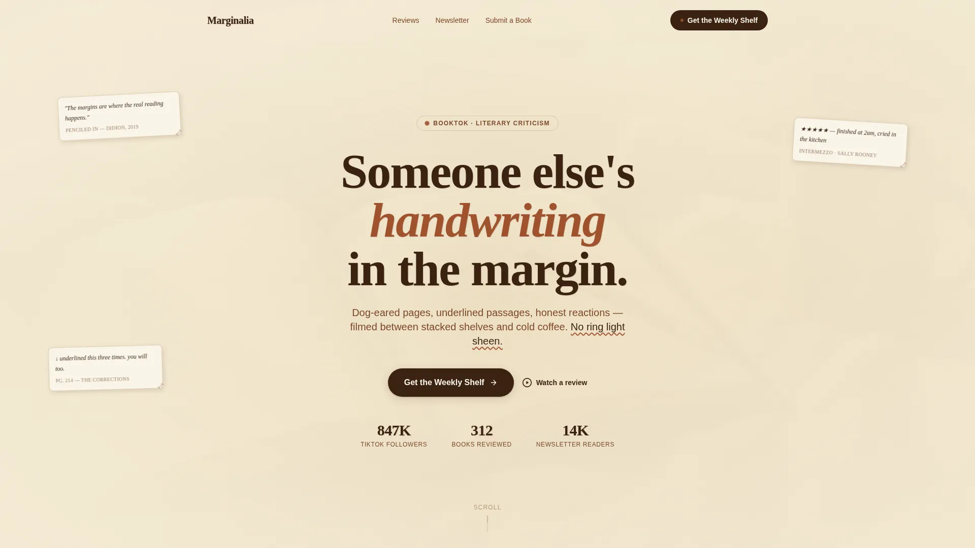 BookTok Literary Channel Landing Page Template