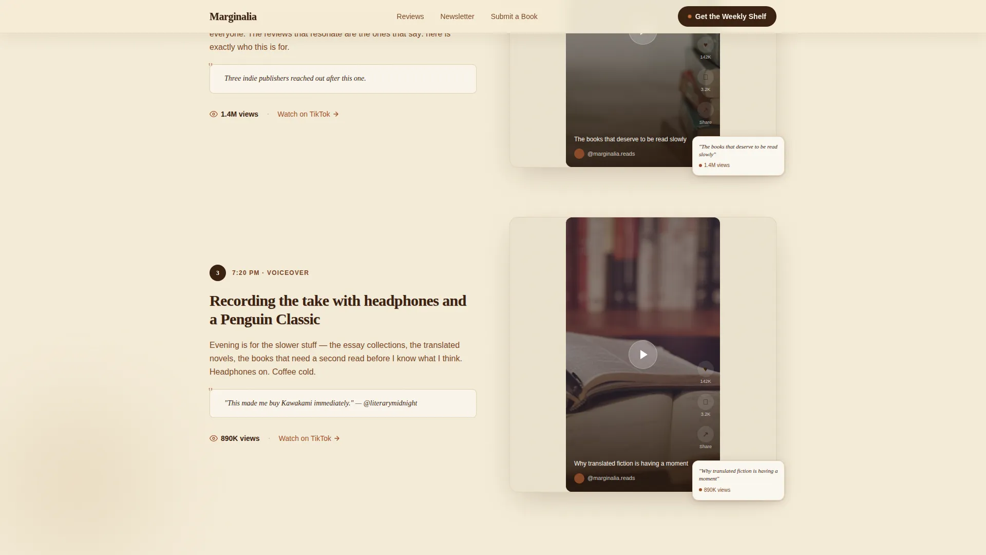 BookTok Literary Channel Landing Page Template