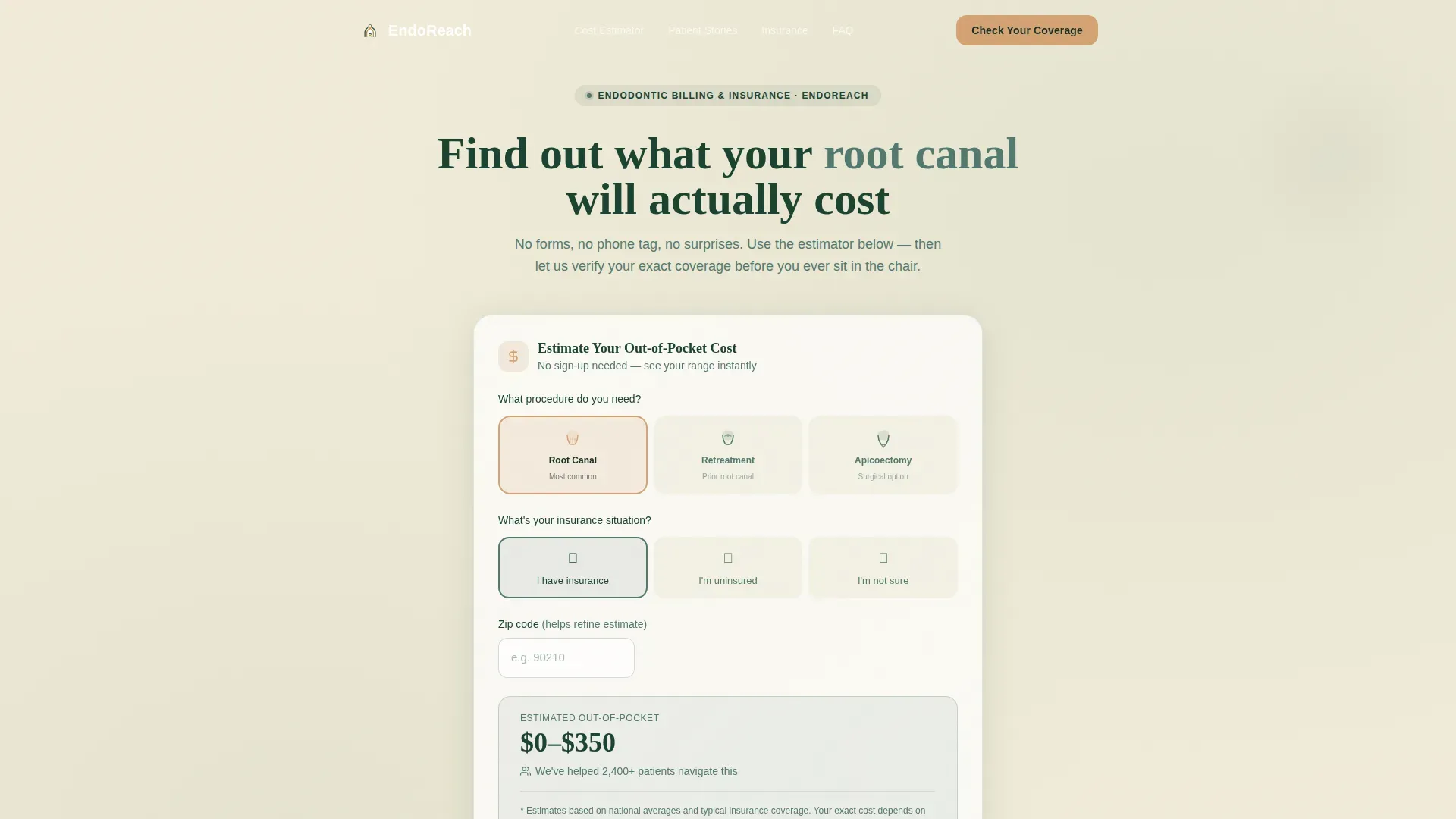Endodontist Premium Booking Website Template