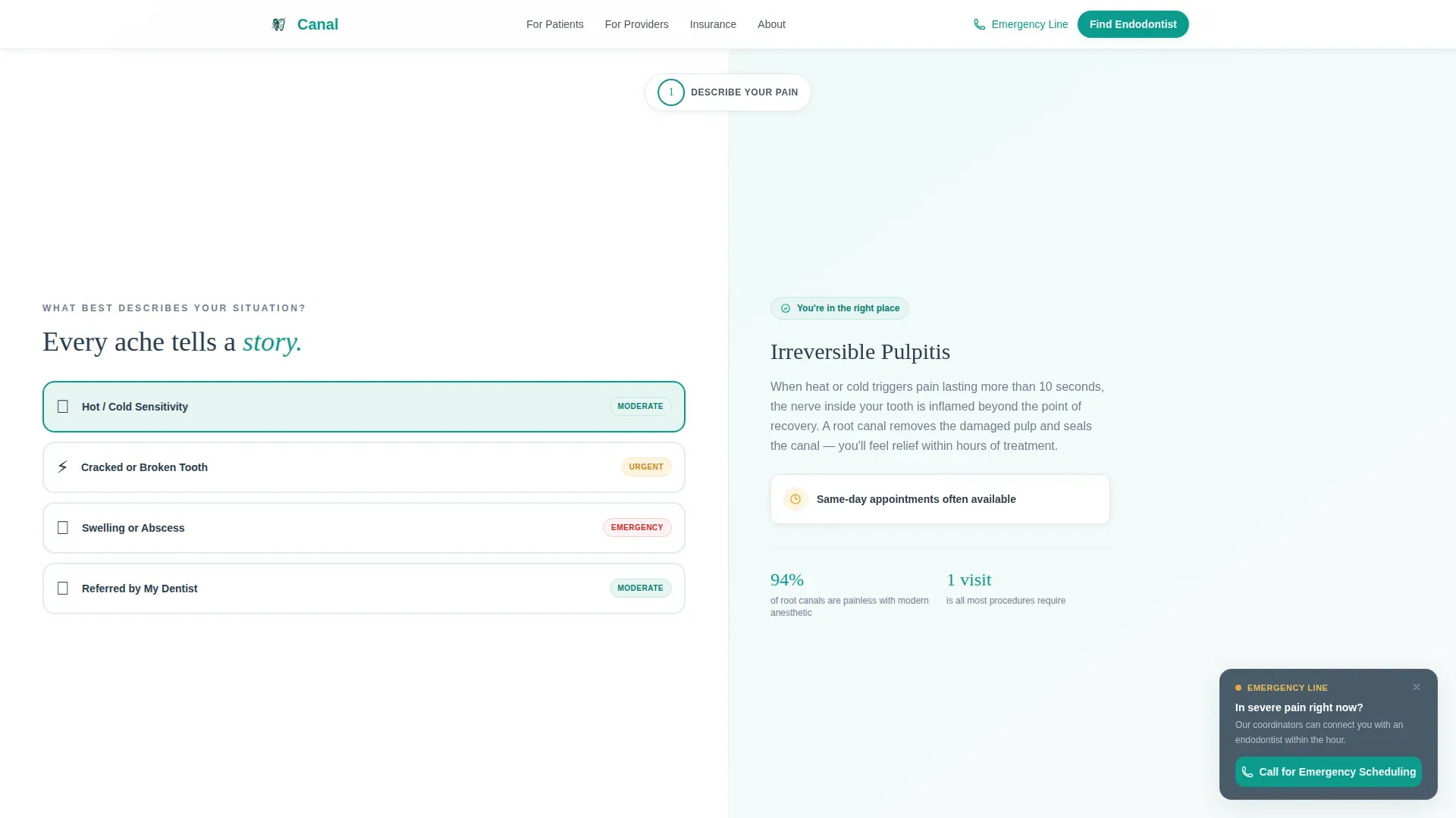 Endodontist Advanced Booking Website Template