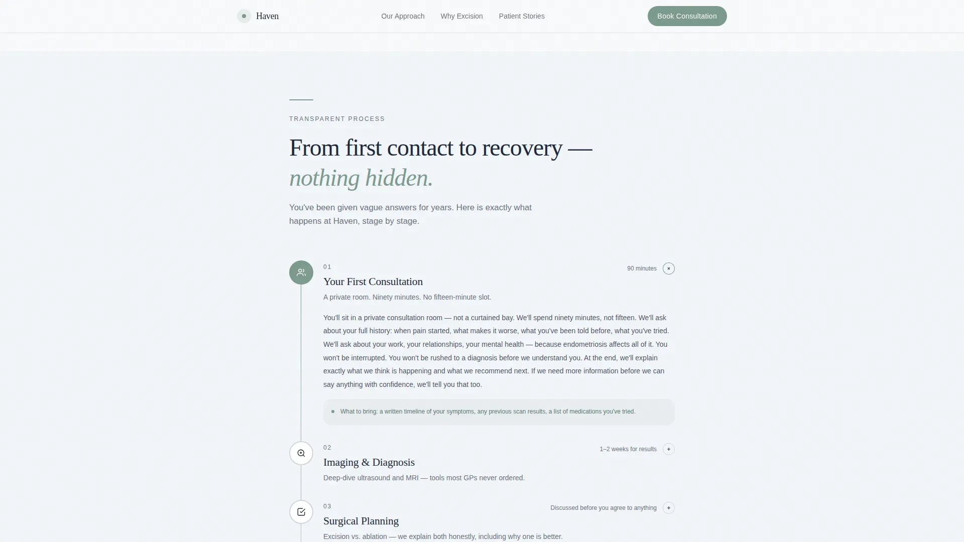 Endometriosis Care Specialist Booking Website Template