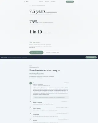 Endometriosis Care Specialist Booking Website Template