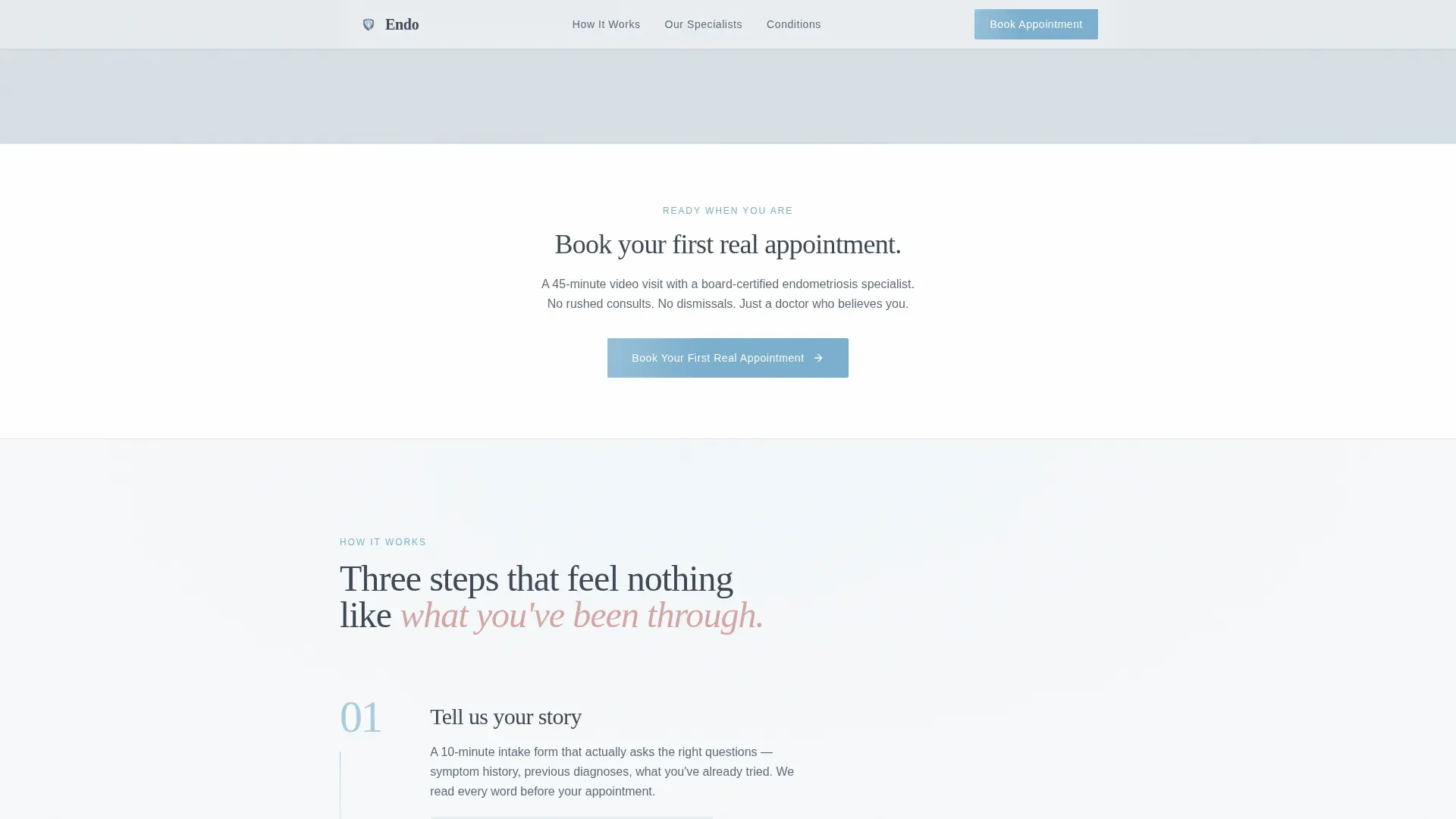 Endometriosis Care Booking Website Template
