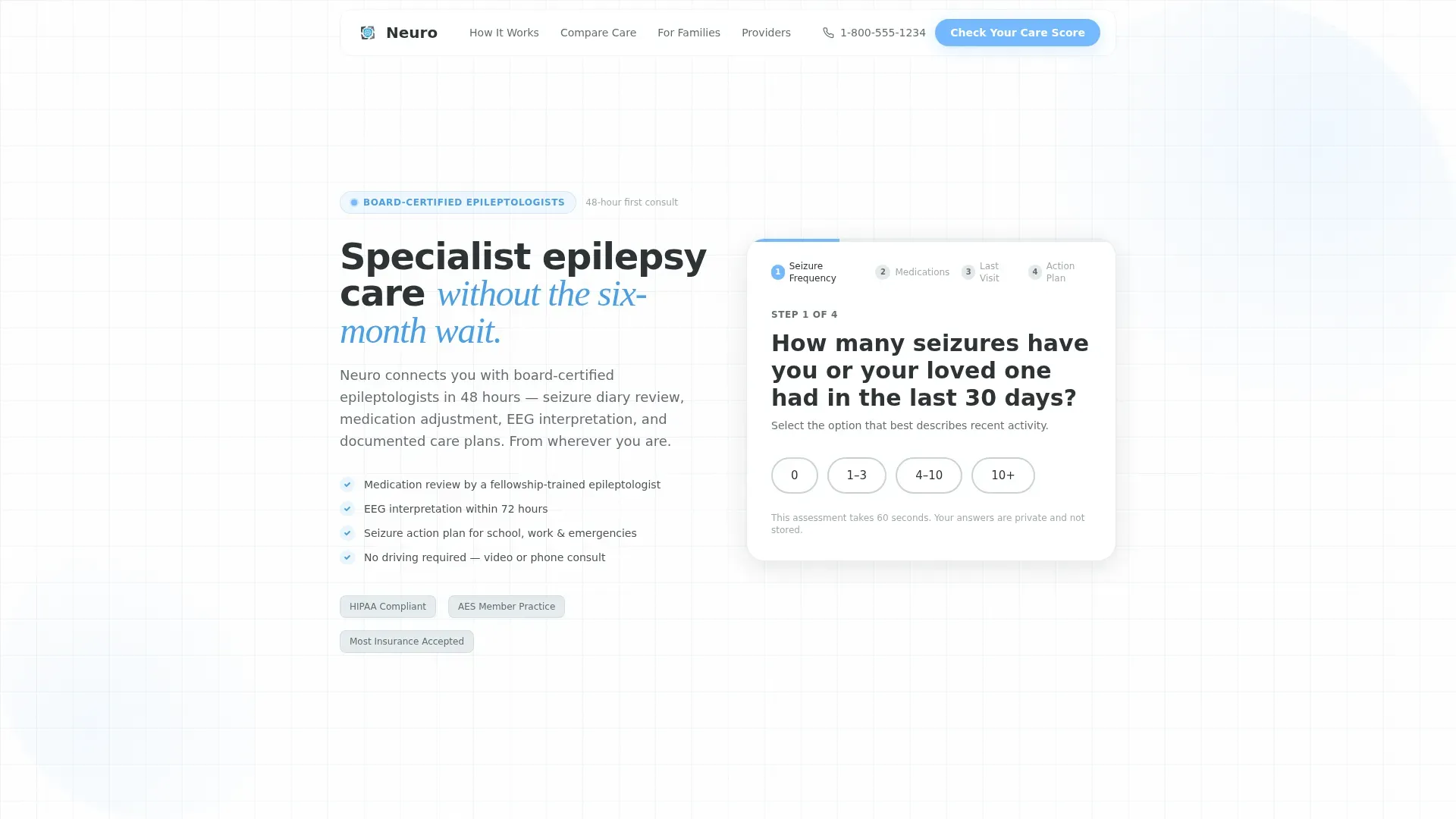 Epilepsy Care Booking Website Template