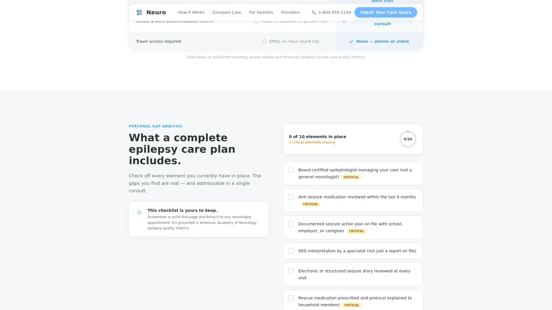 Epilepsy Care Booking Website Template