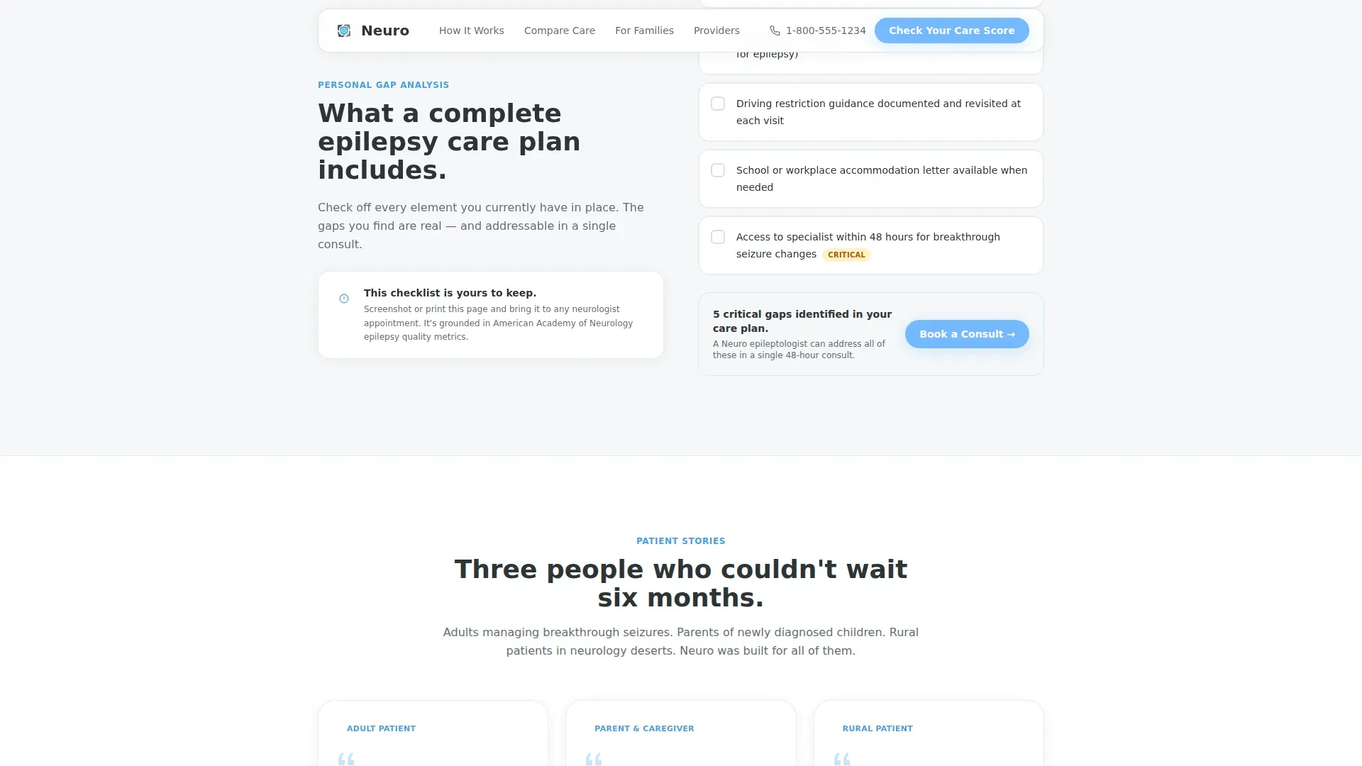 Epilepsy Care Booking Website Template